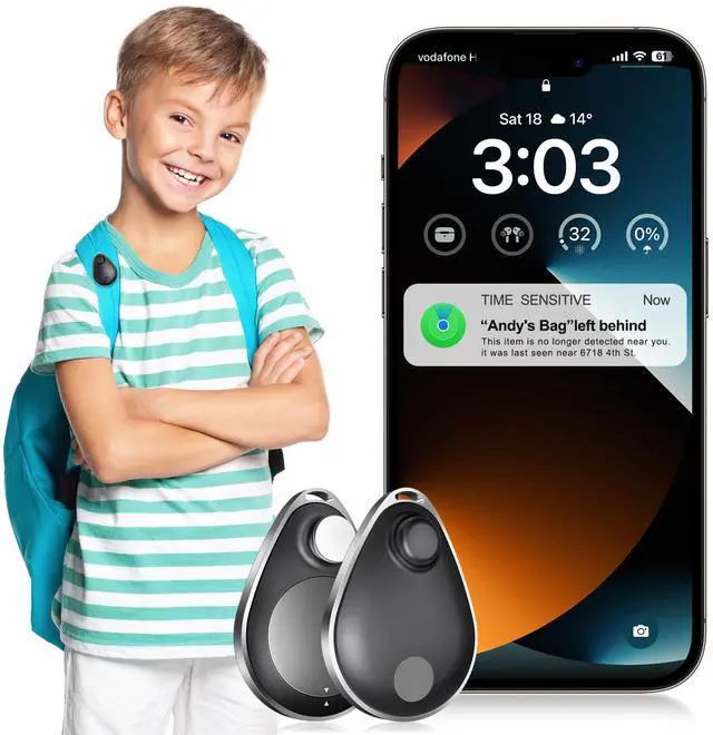 Main image of Utag GPS Tracker for Kids Hidden 2pack, Security Tag with Pins Works with Find My (iOS only), Lost Mode, Anti-Removal Tracking Device for Children, Elderly, Pets, Backpack, Vehicles, No Monthly fee