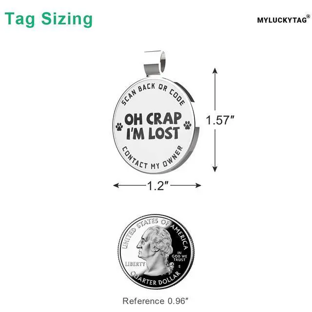 Alt view image 2 of 6 - QR Code Pet ID | Personalized Dog & Cat Collar Tag | Online Profile with Instant Scanned Location Alert Email