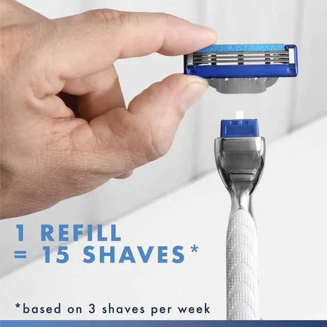 Alt view image 7 of 7 - Mach3 Turbo Razors for Men, 1 Handle, 4 Blade Refills