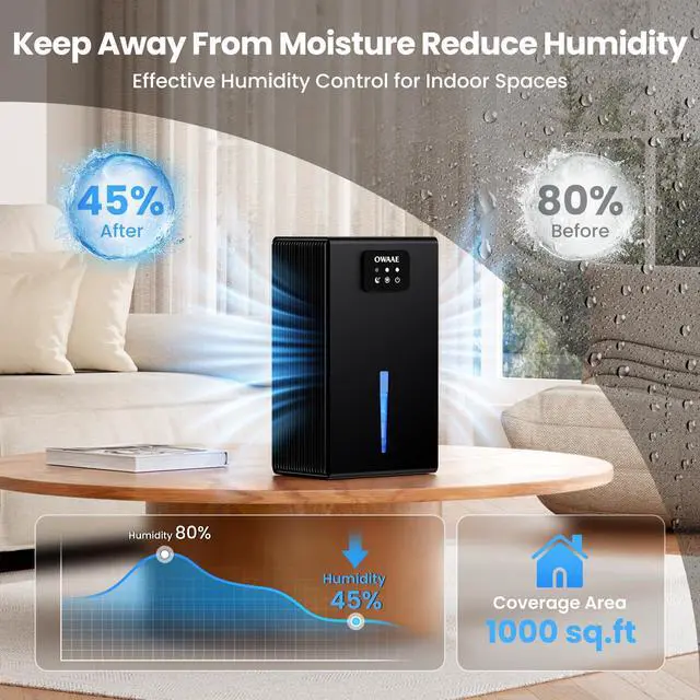 Alt view image 2 of 7 - Dehumidifier for Home Bedroom Basement Bathroom, Obsidian