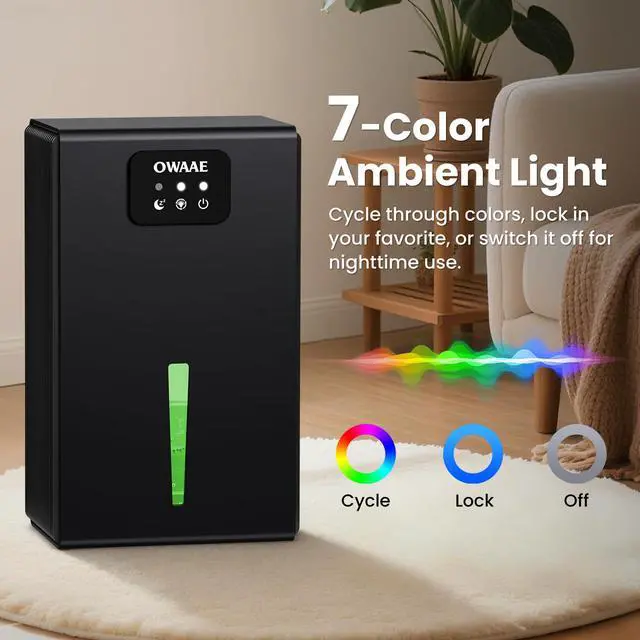 Alt view image 6 of 7 - Dehumidifier for Home Bedroom Basement Bathroom, Obsidian