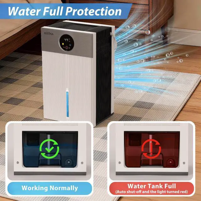 Alt view image 4 of 7 - Mini Dehumidifiers for Home(650sq.ft), Small Quiet Dehumidifier with Drain Hose 66 OZ Water Tank 4 Timer Auto Defrost and Shutoff Sleep Mode, Ideal for Bathroom, Bedroom, Closet, RV