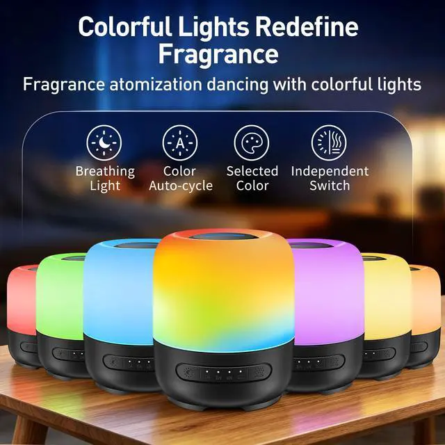 Alt view image 5 of 7 - Essential Oil Diffuser, 300ml Ultrasonic Aromatherapy Oil Diffuser & Humidifier with 7 Color Night Lights, Quiet 20dB Operation for 12 Hours, for Home, Bedroom, Office (1)