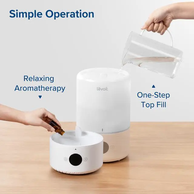 Alt view image 6 of 7 - Smart Cool Mist Top Fill Humidifiers for Bedroom with Sensor, Auto Humidity Setting, APP & Voice Control, Essential Oil Diffuser, Ultra Quiet Operation, Super Easy Top Fill, 3L, White