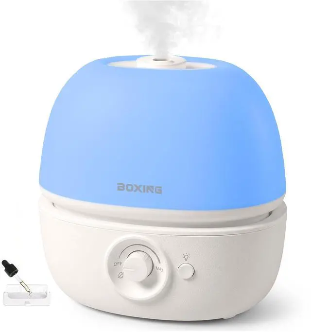 Main image of 3L Top Fill Humidifiers for Bedroom, 20dB Quiet Air Humidifier for Large Room & Indoor Plants with Optional Night Light, Cool Mist Diffuser for Home, Essential Oil Tray, BPA-Free,White,30H