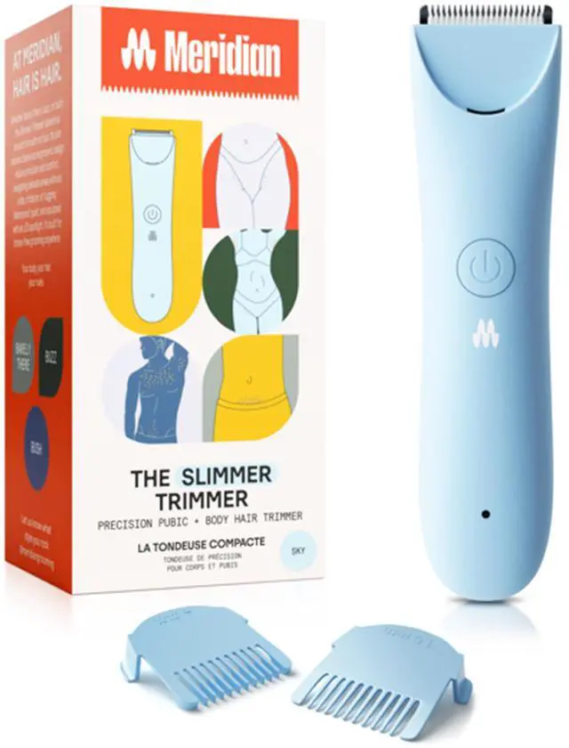 Main image of Slimmer Trimmer Electric Bikini Line & Pubic Hair Trimmer for Women, Body Hair Groomer for Intimate Areas, Legs & Underarms, Waterproof & Rechargeable, Sky