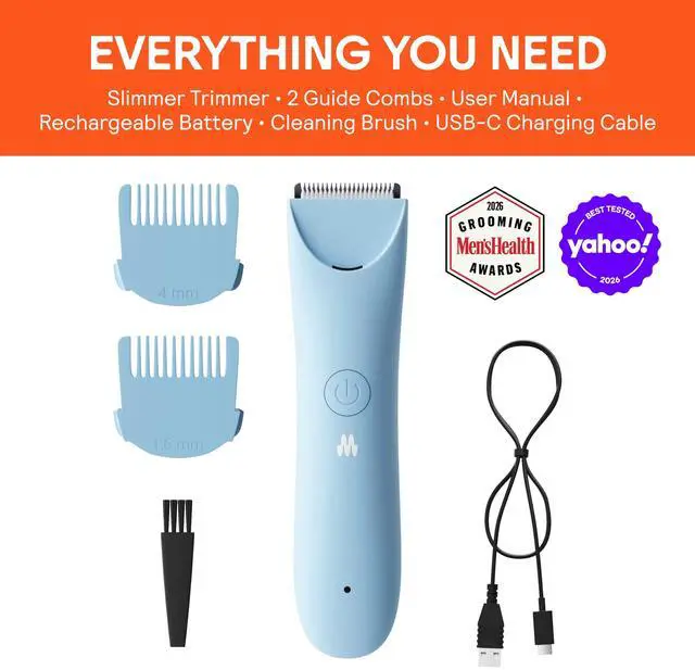 Alt view image 4 of 7 - Slimmer Trimmer Electric Bikini Line & Pubic Hair Trimmer for Women, Body Hair Groomer for Intimate Areas, Legs & Underarms, Waterproof & Rechargeable, Sky