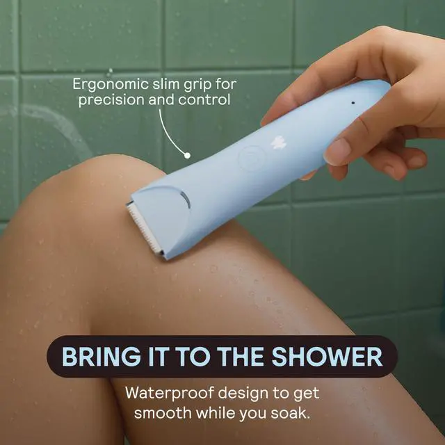 Alt view image 5 of 7 - Slimmer Trimmer Electric Bikini Line & Pubic Hair Trimmer for Women, Body Hair Groomer for Intimate Areas, Legs & Underarms, Waterproof & Rechargeable, Sky