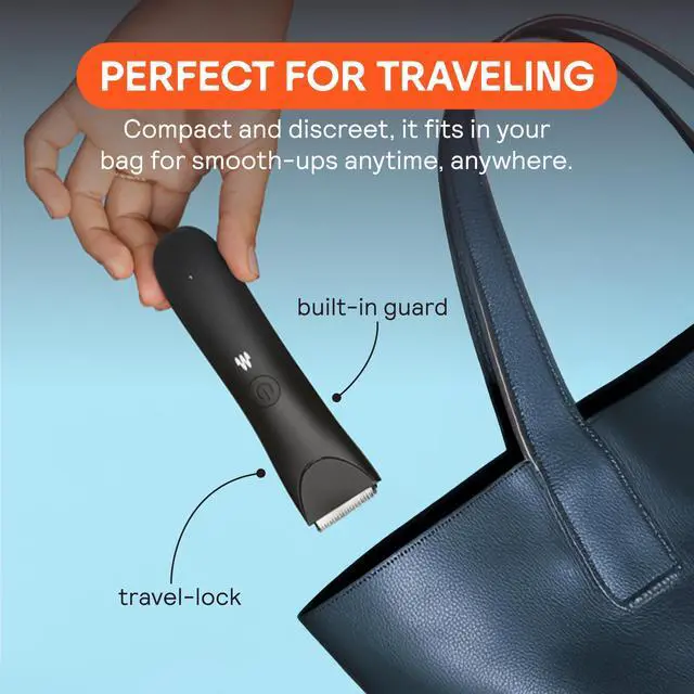 Alt view image 7 of 7 - Slimmer Trimmer Electric Bikini Line & Pubic Hair Trimmer for Women, Body Hair Groomer for Intimate Areas, Legs & Underarms, Waterproof & Rechargeable, Sky