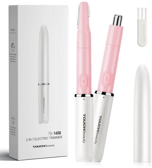Main image of Hair Trimmer for Face Eyebrow Nose Ear Body Hair Trimming, All in ONE Hair Remover for Women & Men Dual Blades Shaver Battery Powered TB-1458