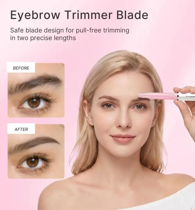 Alt view image 4 of 7 - Hair Trimmer for Face Eyebrow Nose Ear Body Hair Trimming, All in ONE Hair Remover for Women & Men Dual Blades Shaver Battery Powered TB-1458