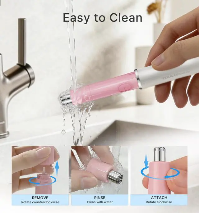 Alt view image 7 of 7 - Hair Trimmer for Face Eyebrow Nose Ear Body Hair Trimming, All in ONE Hair Remover for Women & Men Dual Blades Shaver Battery Powered TB-1458
