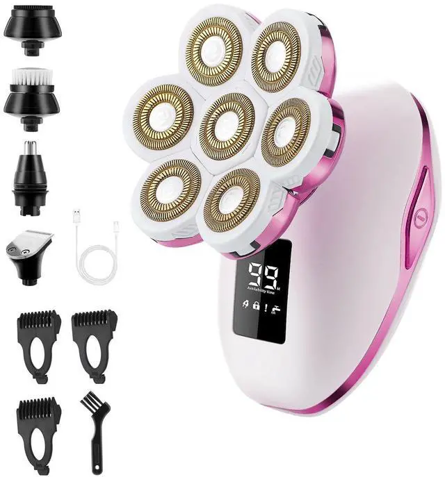 Main image of Electric Razors for Women, 7D Electric Shaver for Women, 5 in 1 Lady Shavers, Wet/Dry Bikini Trimmer, Painless Face Razor for Arms Legs Armpit Pubic Area