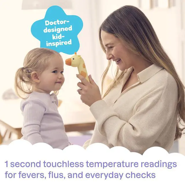Alt view image 2 of 7 - Baby Thermometer for Kids Digital Infrared No-Touch Forehead & Ear Thermometer, 3-in-1 Contactless Thermometer with Fever Indicator, Fever Buddy Giraffe