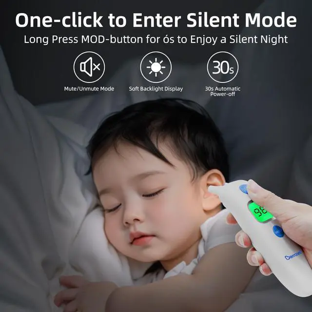 Alt view image 3 of 7 - 3 in 1 Forehead and Ear Thermometer Indoors Non-Contact Backlight Body Object Temperature Checking Sensor Touchless Digital Thermometer with Fever Alert