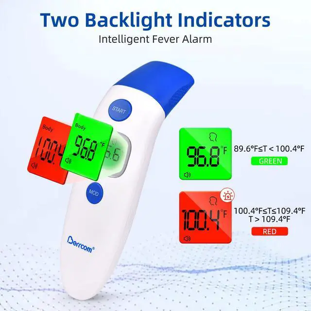 Alt view image 4 of 7 - 3 in 1 Forehead and Ear Thermometer Indoors Non-Contact Backlight Body Object Temperature Checking Sensor Touchless Digital Thermometer with Fever Alert