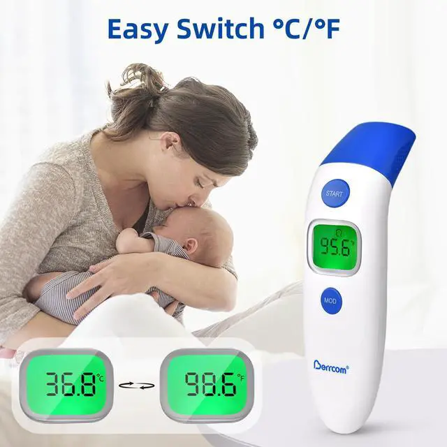 Alt view image 7 of 7 - 3 in 1 Forehead and Ear Thermometer Indoors Non-Contact Backlight Body Object Temperature Checking Sensor Touchless Digital Thermometer with Fever Alert