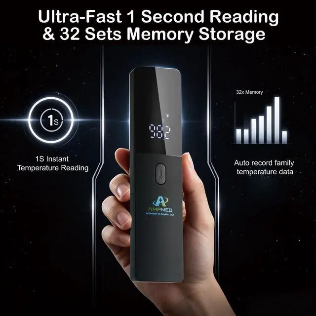 Alt view image 2 of 7 - No-Touch Forehead Thermometer for Adults and Kids, Non-Contact Digital Baby Thermometer for Infants/Newborns, Medical Grade Touchless Temporal Thermometer for Fever