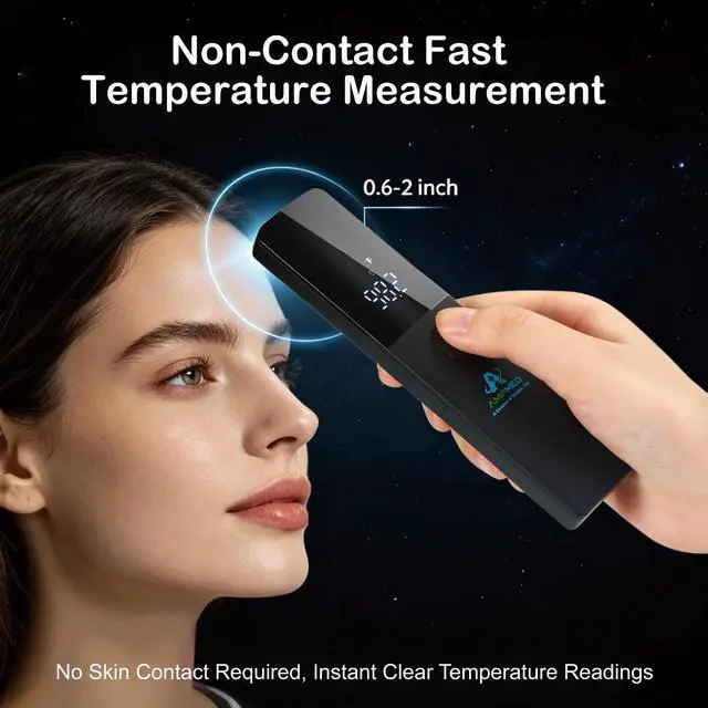 Alt view image 3 of 7 - No-Touch Forehead Thermometer for Adults and Kids, Non-Contact Digital Baby Thermometer for Infants/Newborns, Medical Grade Touchless Temporal Thermometer for Fever