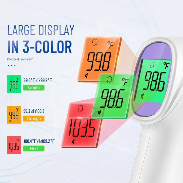 Alt view image 3 of 7 - No-Touch Thermometer for Adults and Kids, Digital Thermometer with Fever Alarm, Fast Accurate Results, Easy for All Ages, FSA Eligible (Purple)