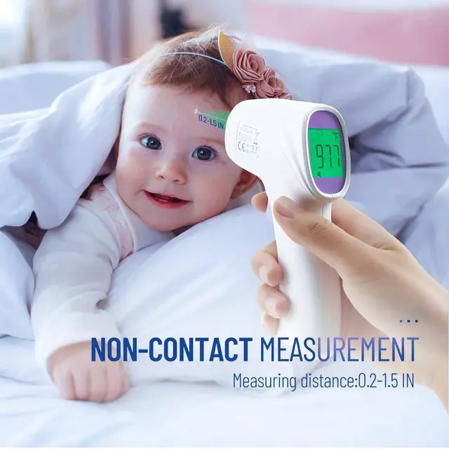 Alt view image 7 of 7 - No-Touch Thermometer for Adults and Kids, Digital Thermometer with Fever Alarm, Fast Accurate Results, Easy for All Ages, FSA Eligible (Purple)