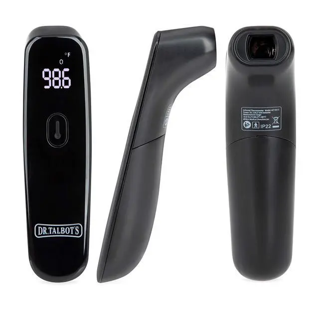 Alt view image 4 of 7 - Non-Contact Acrylic Infrared Thermometer with Led Screen, Fever Warning Indicator, Accurate 1 S Reading for Baby, Kids, Adults, Black