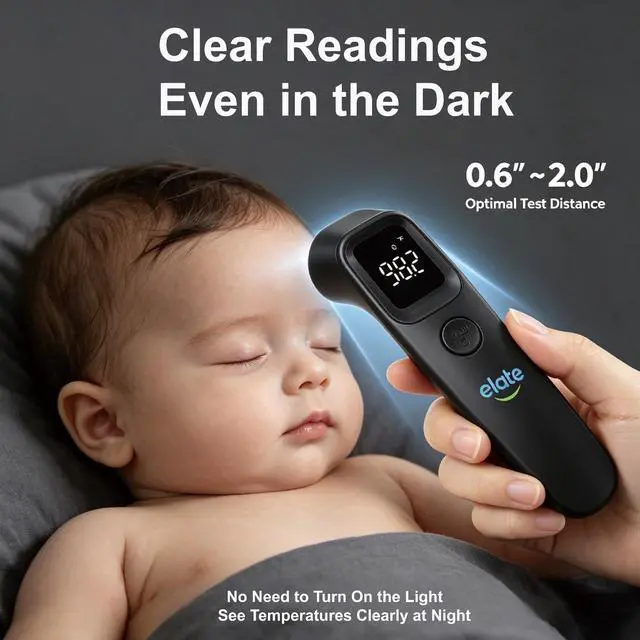 Alt view image 3 of 7 - Medical Grade Non-Contact Forehead Thermometer for Adults and Kids, No-Touch Digital Infrared Thermometer for Infants/Newborns, Touchless Temporal Thermometer for Fever, Black