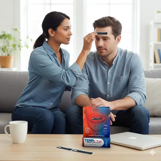 Alt view image 4 of 7 - Fast Reading Disposable Forehead Thermometer Strips - Temp-N-Toss for Accurate & Hygienic Adult Temperature Measurement (6)