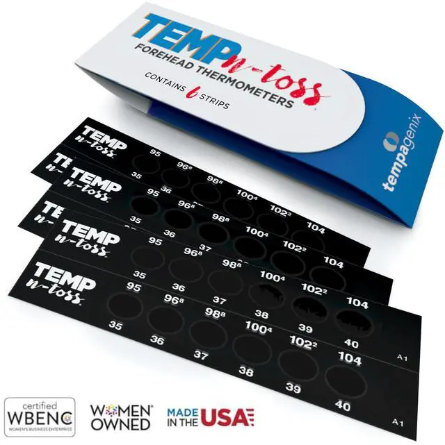 Alt view image 2 of 7 - Fast Reading Disposable Forehead Thermometer Strips - Temp-N-Toss for Accurate & Hygienic Adult Temperature Measurement (6)