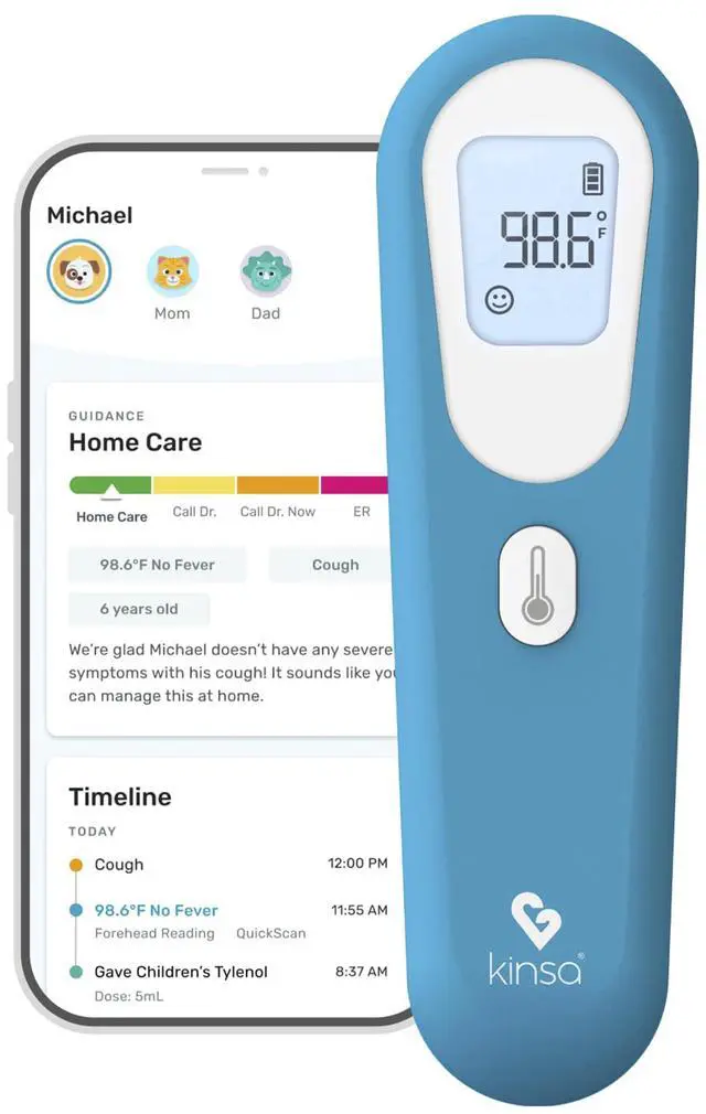 Main image of QuickScan Smart Forehead Thermometer for Adults, Kids and Babies, No-Touch Digital Thermometer, App-Connected Family Health Tracking, Fast Accurate Fever Readings