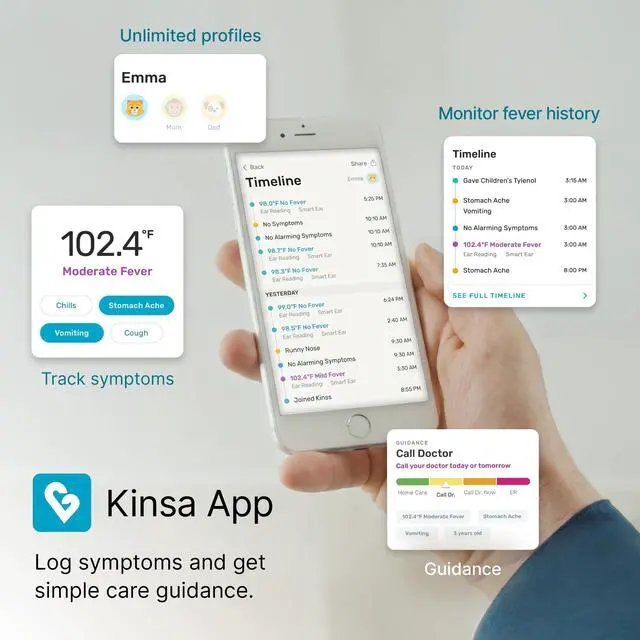 Alt view image 4 of 7 - QuickScan Smart Forehead Thermometer for Adults, Kids and Babies, No-Touch Digital Thermometer, App-Connected Family Health Tracking, Fast Accurate Fever Readings