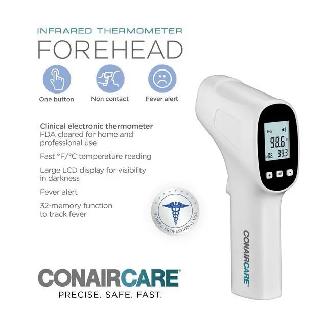 Alt view image 2 of 5 - Digital Thermometer for Adults and Kids, Forehead Thermometer, No Contact with Large LCD Display Infared Thermomter with Fever Alert and Memory Function