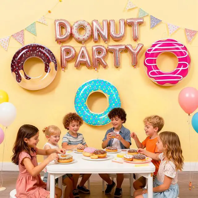 Alt view image 7 of 7 - Donut Pool Float 32 (3 Pack), Funny Pool Tube Toys for Swimming Pool Party and Donut Party Supplies