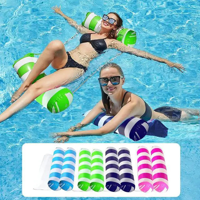 Main image of 4 Pack Upgrated XL Water Pool Floats, 4-in-1 (Hammock, Saddle, Lounge Chair, Drifter) Multi-Purpose Water Pool Float, Non-Stick PVC Material.