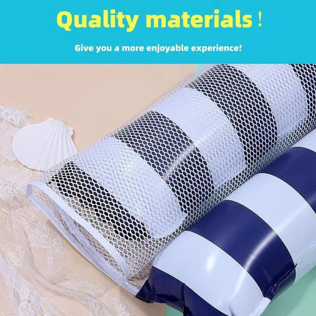 Alt view image 4 of 7 - 4 Pack Upgrated XL Water Pool Floats, 4-in-1 (Hammock, Saddle, Lounge Chair, Drifter) Multi-Purpose Water Pool Float, Non-Stick PVC Material.