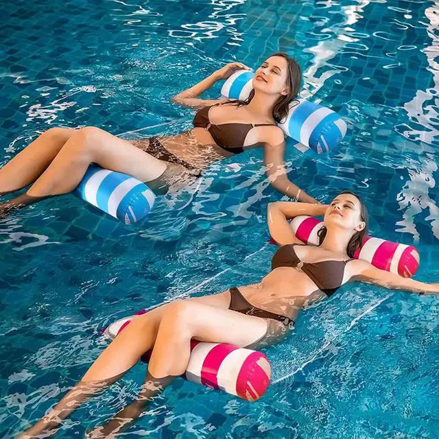 Alt view image 7 of 7 - 4 Pack Upgrated XL Water Pool Floats, 4-in-1 (Hammock, Saddle, Lounge Chair, Drifter) Multi-Purpose Water Pool Float, Non-Stick PVC Material.