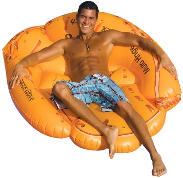 Main image of Giant Inflatable Baseball Glove Pool Float , Brown, 62"/50"/16"