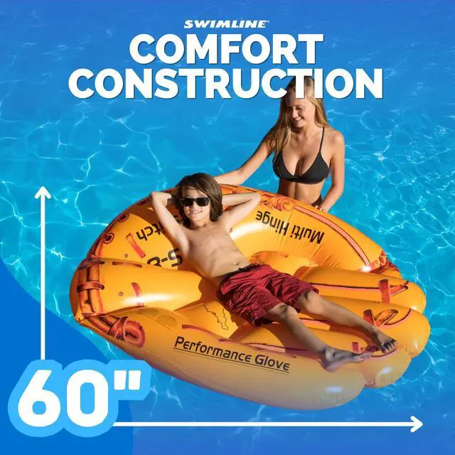 Alt view image 5 of 7 - Giant Inflatable Baseball Glove Pool Float , Brown, 62"/50"/16"
