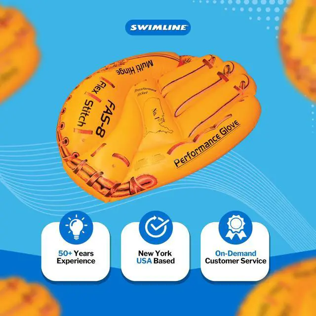 Alt view image 7 of 7 - Giant Inflatable Baseball Glove Pool Float , Brown, 62"/50"/16"