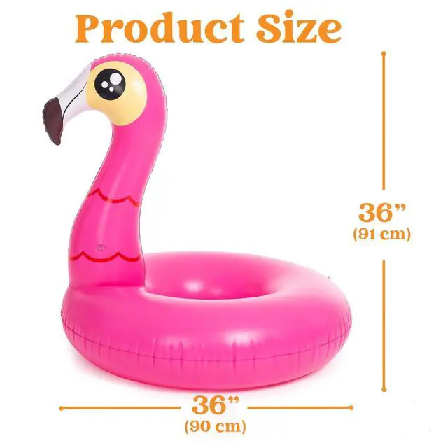 Alt view image 5 of 7 - 2-Pack Flamingo Unicorn Pool Float - Fun Floaties Inflatable Swimming Pool Tubes Toys Party Decorations, Summer Vacation Lake Beach Floaty Swim Rings Raft Lounger for Adults & Kids