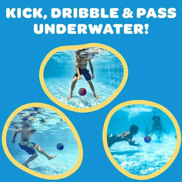 Alt view image 3 of 7 - Durable Fillable Pool Toy for Underwater Games - Football, Basketball & Rugby - Perfect for Water Parties - Fun for Adults & Kids Alike - Ages 6+, 6.5" Multicolor
