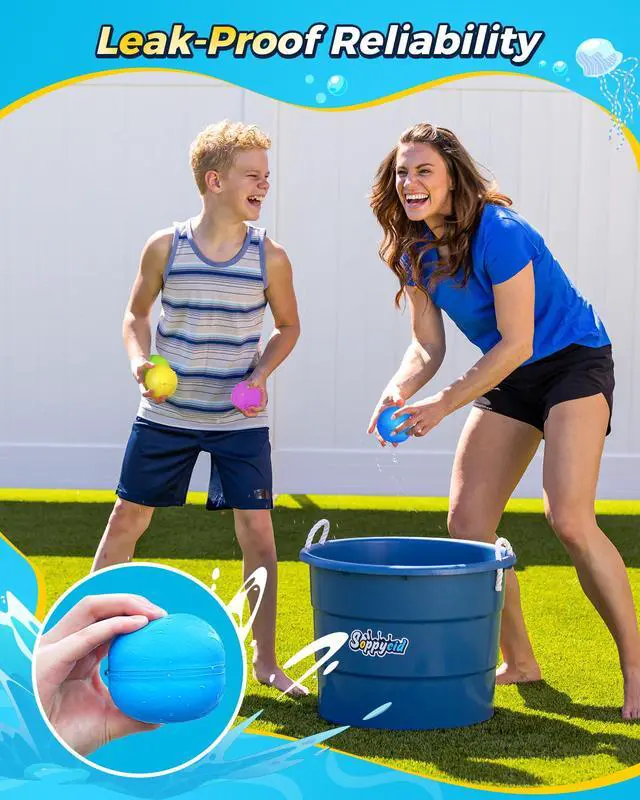 Alt view image 4 of 7 - Reusable Water Balloons 12PCS - Summer Water Toys for Pool Beach & Outdoor, Self-Sealing Refillable Water Bombs for Kids Ages 3-14, Magnetic Splash Balls for Kids Fun Games & Activities