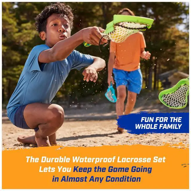 Alt view image 4 of 7 - Hydro Lacrosse, Waterproof Lacrosse Set, Outdoor Games for Adults and Kids, Sports Equipment, Pool Party Games and Toys, Blue