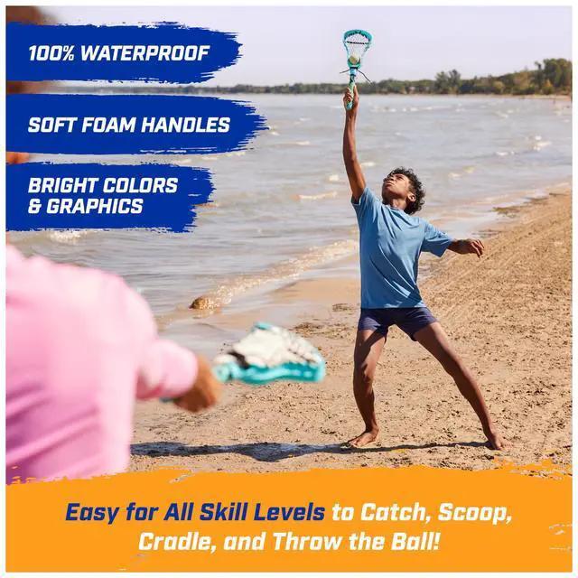 Alt view image 3 of 7 - Hydro Lacrosse, Waterproof Lacrosse Set, Outdoor Games for Adults and Kids, Sports Equipment, Pool Party Games and Toys, Blue