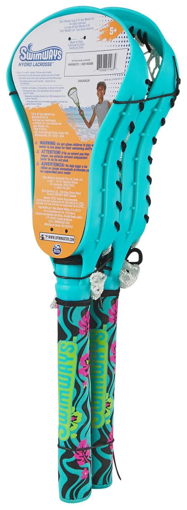 Alt view image 7 of 7 - Hydro Lacrosse, Waterproof Lacrosse Set, Outdoor Games for Adults and Kids, Sports Equipment, Pool Party Games and Toys, Blue