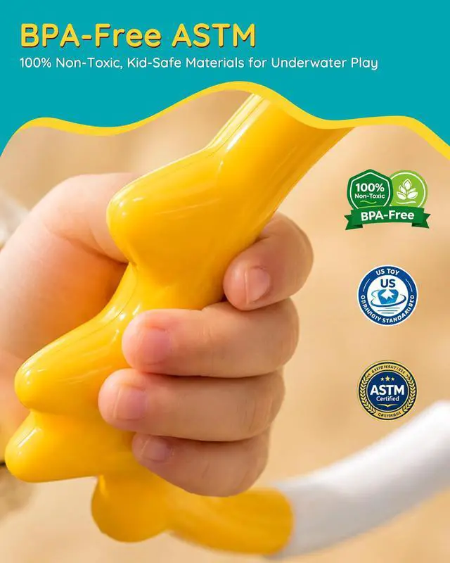 Alt view image 4 of 7 - 20Pcs Summer Pool Diving Swimming Toys for Kids Ages 3-12, Fun Swim Games Sinking Set, Underwater Dive Gifts with Storage Bag Include Torpedo Gems Shark Rings Sea Animals for Boys Girls Toddlers