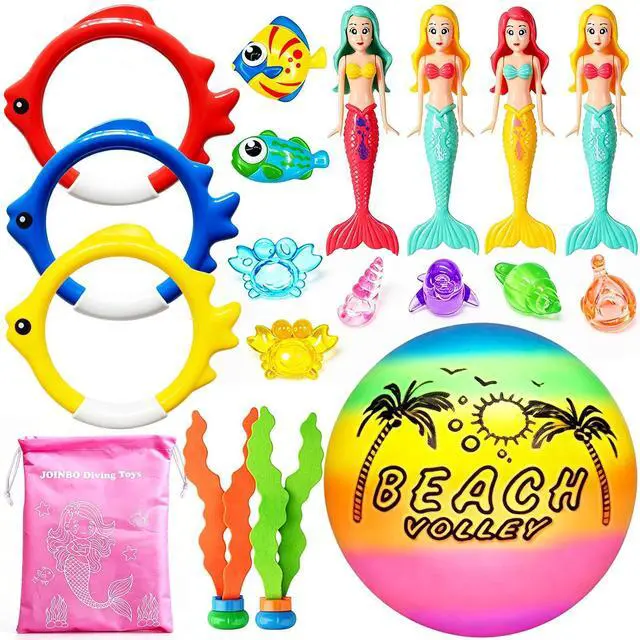 Main image of 18 Pcs Diving Pool Toys for Kids Ages 3-12 Set with Storage Bag,Pool Games Summer Swim Water Sinking Mermaid Toys