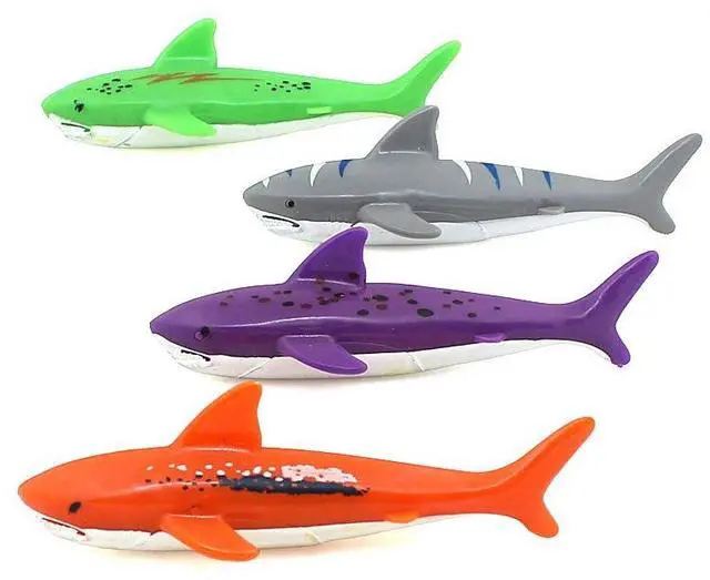 Main image of Diving Pool Toy Underwater Swimming Throwing Diving Torpedo Shark,4 Pack
