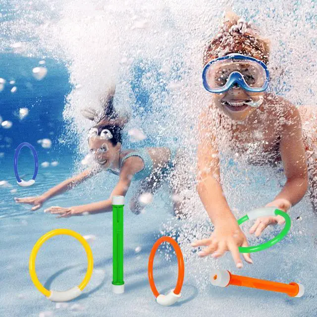 Alt view image 4 of 6 - Underwater Pool Toys for Kids Ages 4-8 8-12, Summer Training Swim Pool Diving Toys Set for Fun Water Games