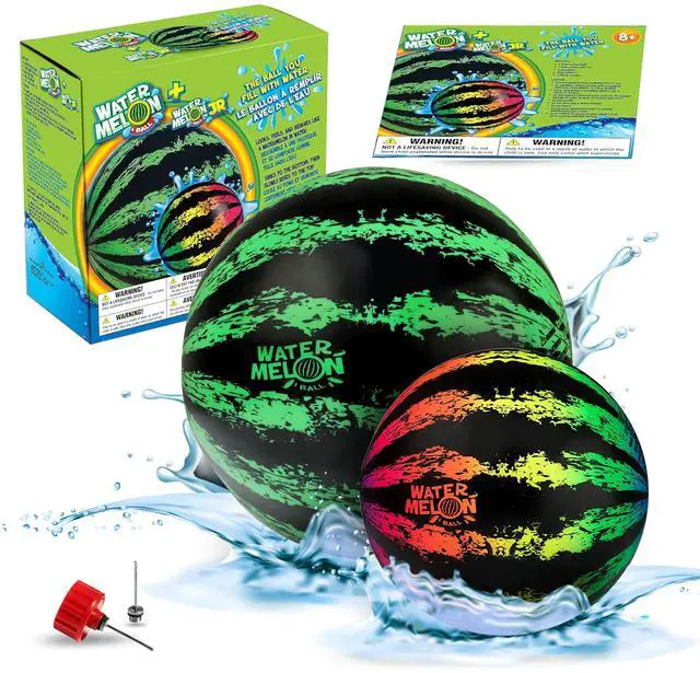 Main image of Pool Toys for Adults and Family - 2 Pack of 6 1/2" & 9" Kids, Teens, Everyone Swimming Games, Water Football, Tag, Diving Beach Play Fun Accessories